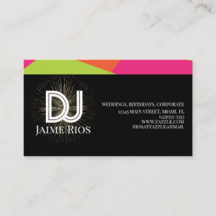 Minimalistischer Musikproduzent Black Gold Neon Visitenkarte