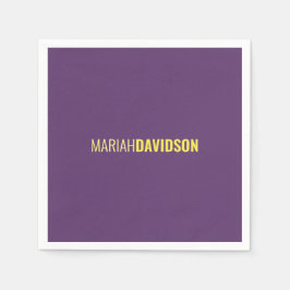 Minimalistischer Name Beruflich Indigo & Gelb Serviette