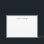 Minimalistischer Name des benutzerdefinierten blau Dankeskarte<br><div class="desc">Minimalistischer dunkler Misty Blue Border,  benutzerdefinierter Skriptname Dankeschön Karte</div>