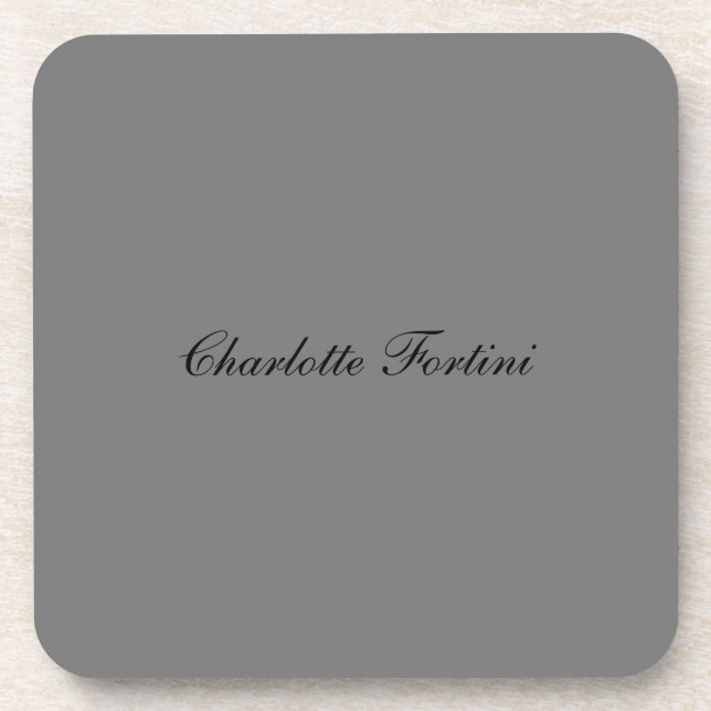 Minimalistischer Name des klassischen Handschrifte Getränkeuntersetzer (Vorderseite)