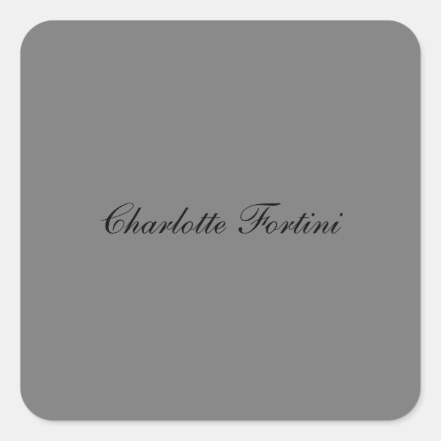 Minimalistischer Name des klassischen Handschrifte Quadratischer Aufkleber (Vorderseite)