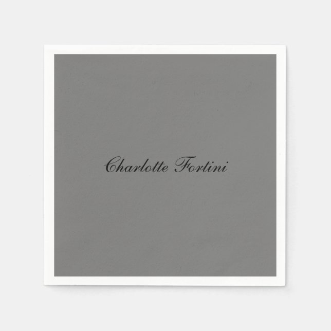 Minimalistischer Name des klassischen Handschrifte Serviette (Vorderseite)