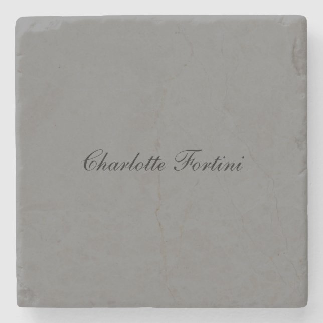 Minimalistischer Name des klassischen Handschrifte Steinuntersetzer (Vorderseite)