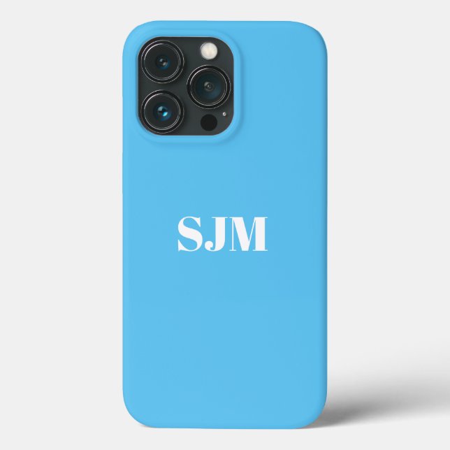 Minimalistischer Name des Monogramms blau Case-Mate iPhone Hülle (Rückseite)