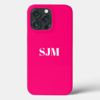 Minimalistischer Name des Monogramms Hot-Pink-Fuch