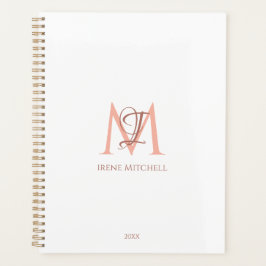 Minimalistischer Name des Monogramms "White Rose" Planer