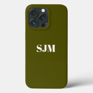 Minimalistischer Name des Olivmoogramms Olivgrün Case-Mate iPhone Hülle
