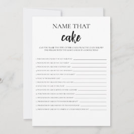 Minimalistischer Name für die Game-Karte des Cake- Einladung