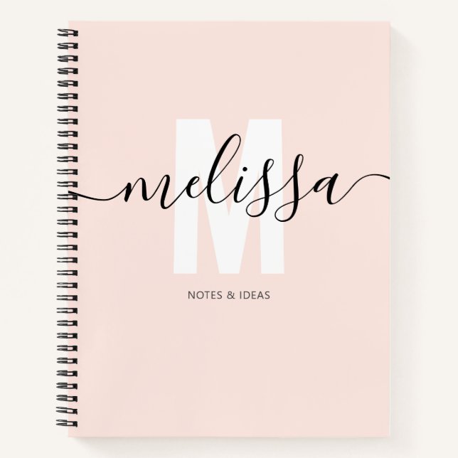 Minimalistischer Name für die Monogramm-Handschrif Notizbuch (Vorderseite)