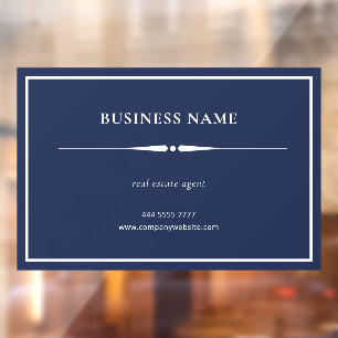 Minimalistischer Name für kleine Unternehmen Navy Fensteraufkleber