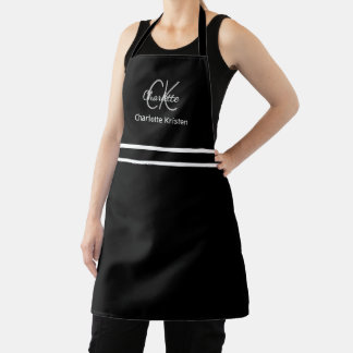 Minimalistischer Name für Schwarz und Weiß Schürze