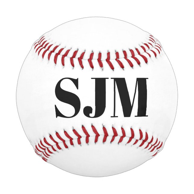 Minimalistischer Name für schwarze Monogramm Baseball (Vorderseite)