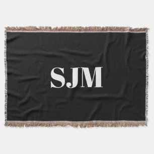 Minimalistischer Name für schwarze Monogramm Decke