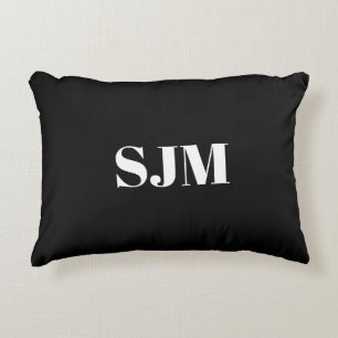 Minimalistischer Name für schwarze Monogramm Dekokissen