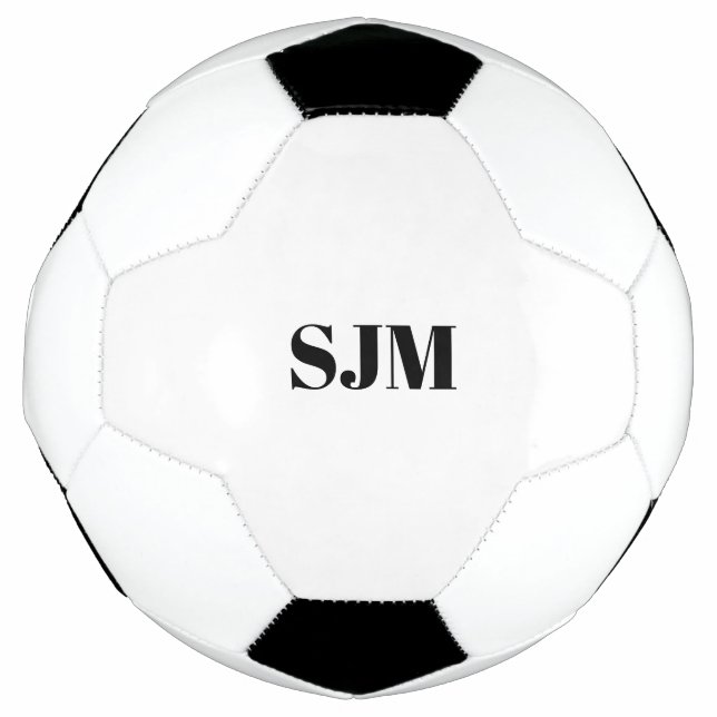 Minimalistischer Name für schwarze Monogramm Fußball (Vorderseite)