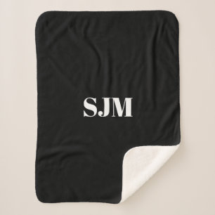 Minimalistischer Name für schwarze Monogramm Sherpadecke