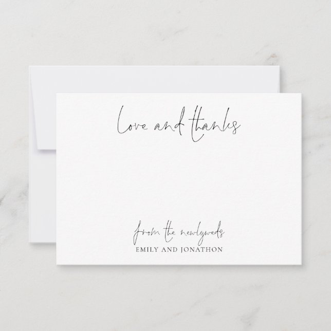 Minimalistischer Name Script Wedding Newlywe Viele Mitteilungskarte (Vorderseite)