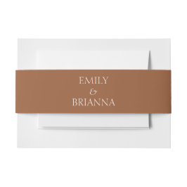 Minimalistischer Name Terracotta boho Burnt Einladungsbanderole