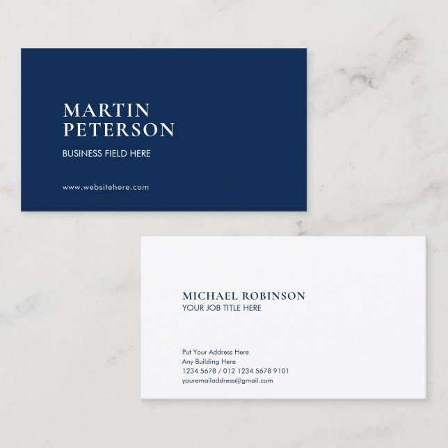 Minimalistischer Name | Typ des seriellen Schrifta Visitenkarte (Vorne/Hinten)