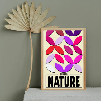 Minimalistischer Naturposter – Sommer Botanik Wand Fotodruck