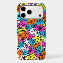 Minimalistischer Neon-Scribble-Doodle iPhone 17 Pr