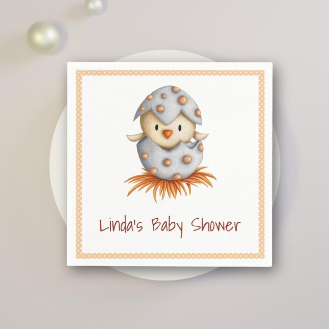 Minimalistischer neutraler Baby-Bird mit Babydusch Serviette (Von Creator hochgeladen)