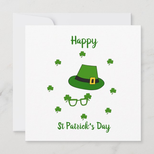 Minimalistischer Niedlicher Happy St Patrick's Day (Vorderseite)