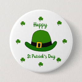 Minimalistischer Niedlicher Happy St Patrick's Day Button