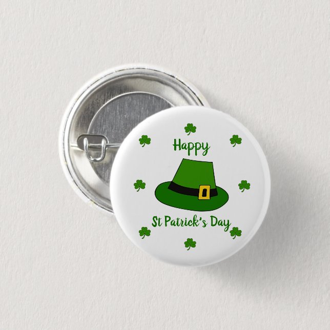 Minimalistischer Niedlicher Happy St Patrick's Day Button (Vorne & Hinten)