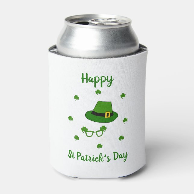 Minimalistischer Niedlicher Happy St Patrick's Day Dosenkühler (Kanne Vorderseite)