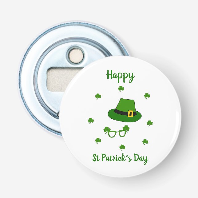 Minimalistischer Niedlicher Happy St Patrick's Day Flaschenöffner (Vorderseite)