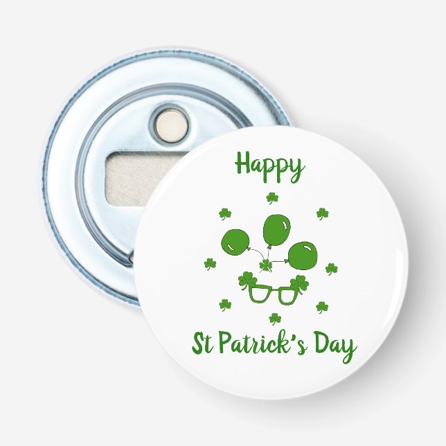 Minimalistischer Niedlicher Happy St Patrick's Day Flaschenöffner (Vorderseite)