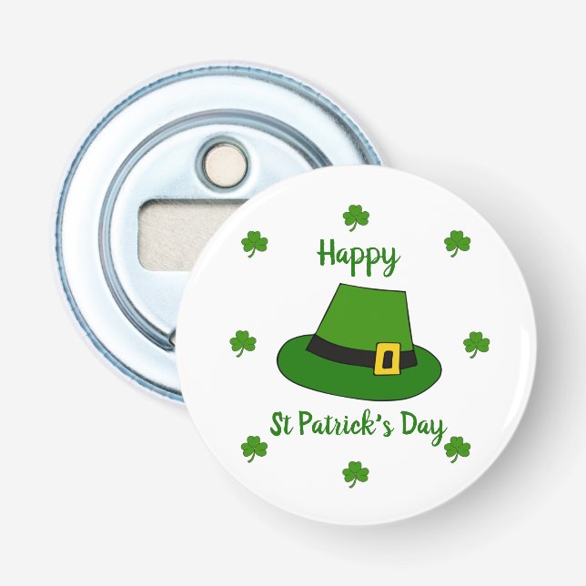 Minimalistischer Niedlicher Happy St Patrick's Day Flaschenöffner (Vorderseite)
