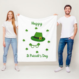 Minimalistischer Niedlicher Happy St Patrick's Day Fleecedecke