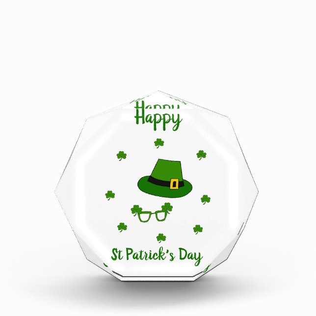 Minimalistischer Niedlicher Happy St Patrick's Day Fotoblock (Vorderseite)