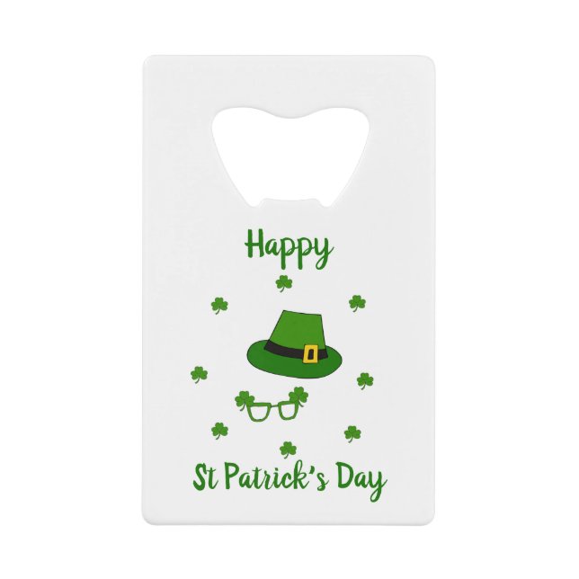 Minimalistischer Niedlicher Happy St Patrick's Day Geldbeutel Flaschenöffner (Vorderseite)