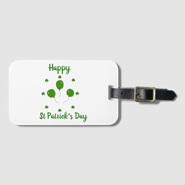Minimalistischer Niedlicher Happy St Patrick's Day Gepäckanhänger (Vorderseite (Horizontal))