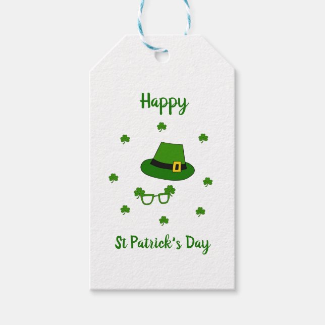 Minimalistischer Niedlicher Happy St Patrick's Day Geschenkanhänger (Vorderseite)