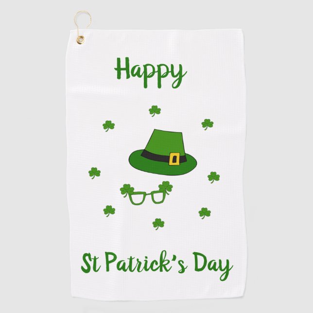 Minimalistischer Niedlicher Happy St Patrick's Day Golfhandtuch (Vorderseite)