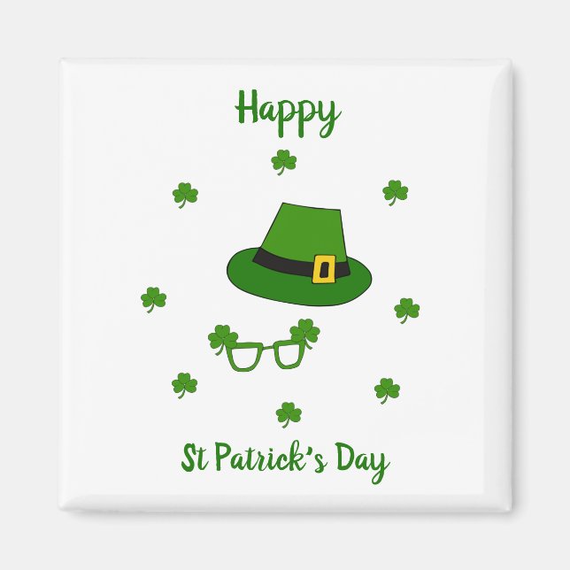 Minimalistischer Niedlicher Happy St Patrick's Day Magnet (Vorne)