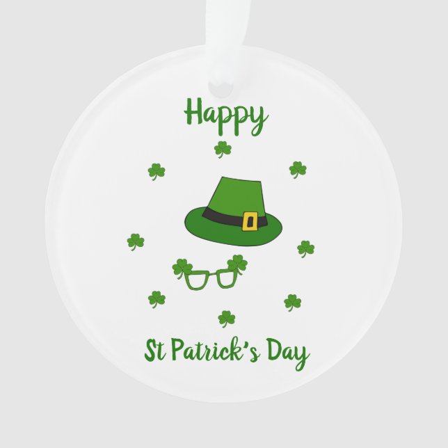 Minimalistischer Niedlicher Happy St Patrick's Day Ornament (Vorderseite)