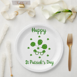 Minimalistischer Niedlicher Happy St Patrick's Day Pappteller