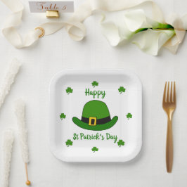 Minimalistischer Niedlicher Happy St Patrick's Day Pappteller