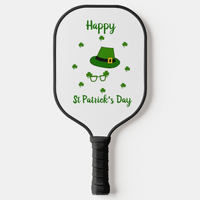 Minimalistischer Niedlicher Happy St Patrick's Day Pickleball Schläger (Vorderseite)