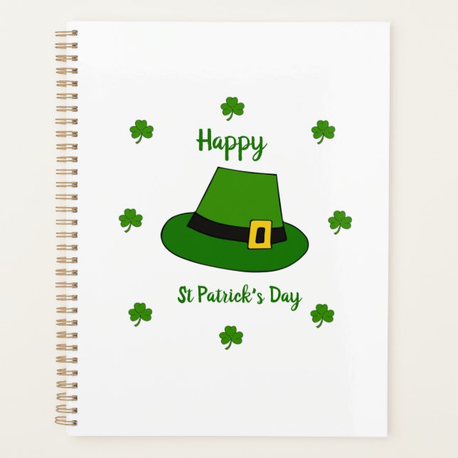 Minimalistischer Niedlicher Happy St Patrick's Day Planer (Vorderseite)
