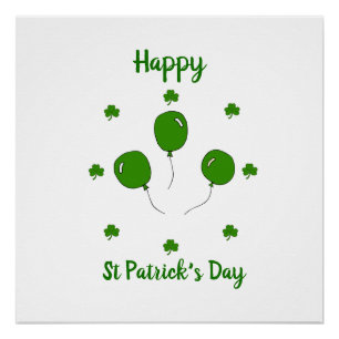 Minimalistischer Niedlicher Happy St Patrick's Day Poster