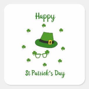 Minimalistischer Niedlicher Happy St Patrick's Day Quadratischer Aufkleber