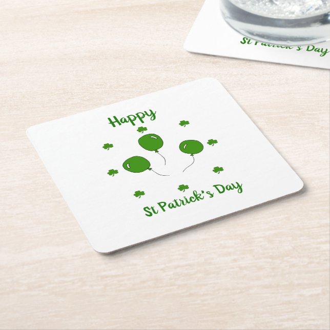 Minimalistischer Niedlicher Happy St Patrick's Day Rechteckiger Pappuntersetzer (angewinkelt)