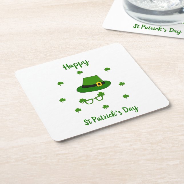 Minimalistischer Niedlicher Happy St Patrick's Day Rechteckiger Pappuntersetzer (angewinkelt)