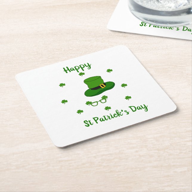 Minimalistischer Niedlicher Happy St Patrick's Day Rechteckiger Pappuntersetzer (angewinkelt)